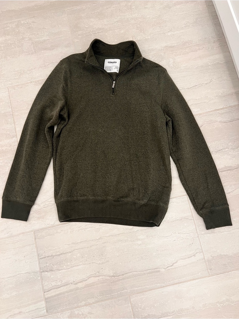 Sonoma Olive Green Half-Zip Men's Sweater